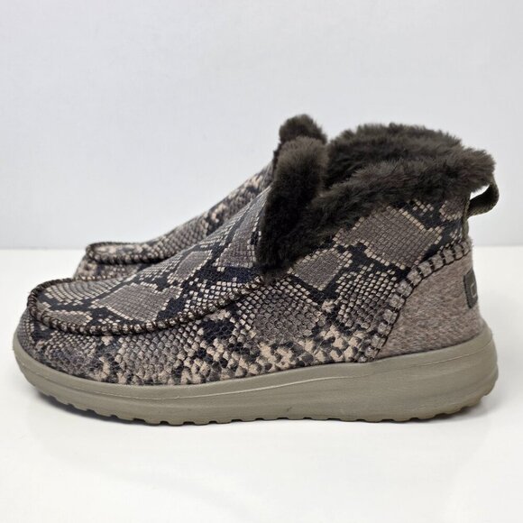 Hey Dude Denny Python Print Slip On Ankle Boot - 10 - Picture 6 of 12